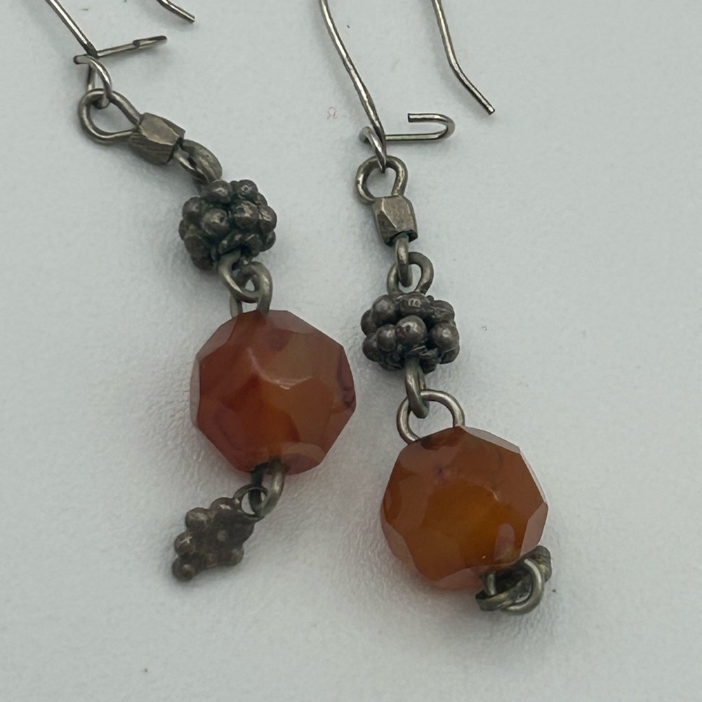 Elegant Orange Beaded Earrings